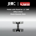 JEOC Magnetic Holder with Shank for 1.5" SMR, 24mm offset, 8mm Shank diameter, Laser Tracker SMR Pin Nest, plus