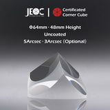 100pcs JEOC Certificated Corner Cube, 64mm Diameter, 48mm Height reflective prism, Uncoated