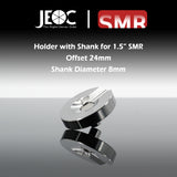 JEOC Magnetic Holder with Shank for 1.5" SMR, 24mm offset, 8mm Shank diameter, Laser Tracker SMR Pin Nest, plus