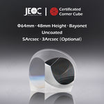 JEOC Certificated Corner Cube, 64mm Diameter, 48mm Height reflective prism, Uncoated, w/ Bayonet