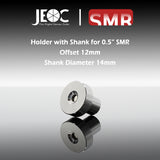 JEOC Magnetic Holder with Shank for 0.5" SMR, 12mm offset, 14mm Shank diameter, 0.5" Ball Probe Seat, Laser Tracker SMR Pin Nest