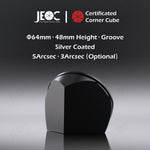 100pcs JEOC Certificated Corner Cube, 64mm Diameter, 48mm Height reflective prism, Silver Coated, w/ Groove