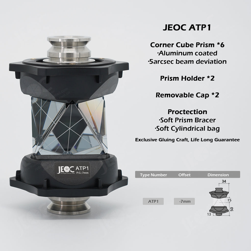 JEOC 360 Degree Reflective Prism For Total Stations – K9/BK7 Glass, Works With Trimble VX & S Series